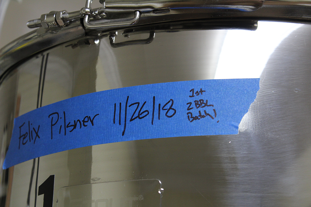 Bierly’s first 2 Barrel Batch of Felix Pilsner is currently brewing.