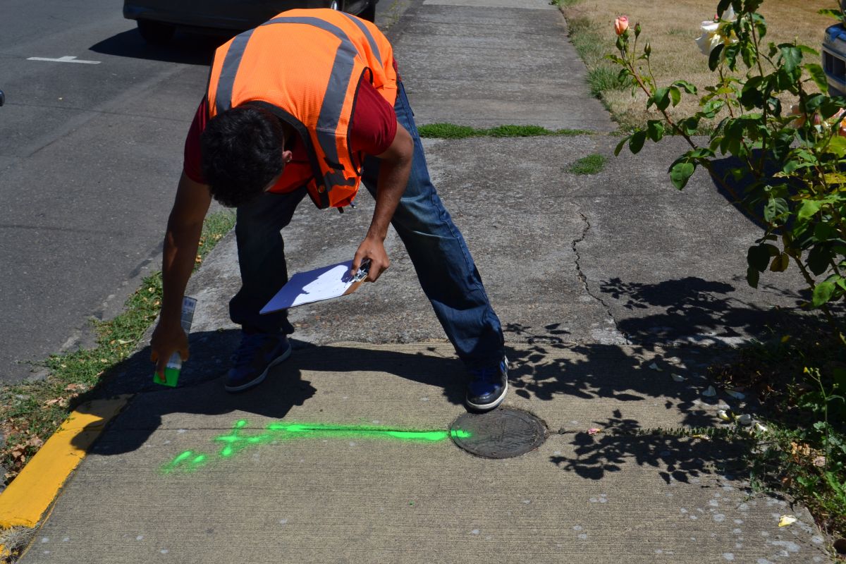 As part of his City of McMinnville internship, Abhi had to survey sidewalks and street throughout town