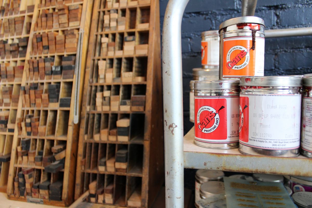 Tools from the press' days past when printing was done primarily with wooden blocks. 