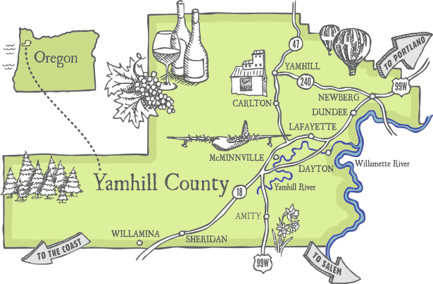 Yamhill County map