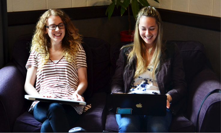 Interns Lucy Bellville and Danielle Nelson