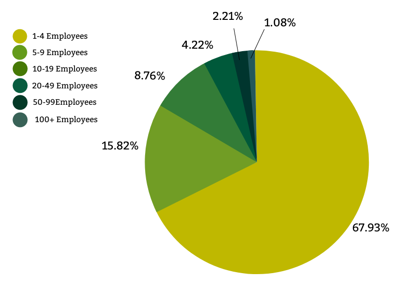 number of employees pie chart