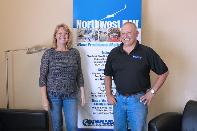 Heather Sorenson and Chris Harris in the NWUAV office