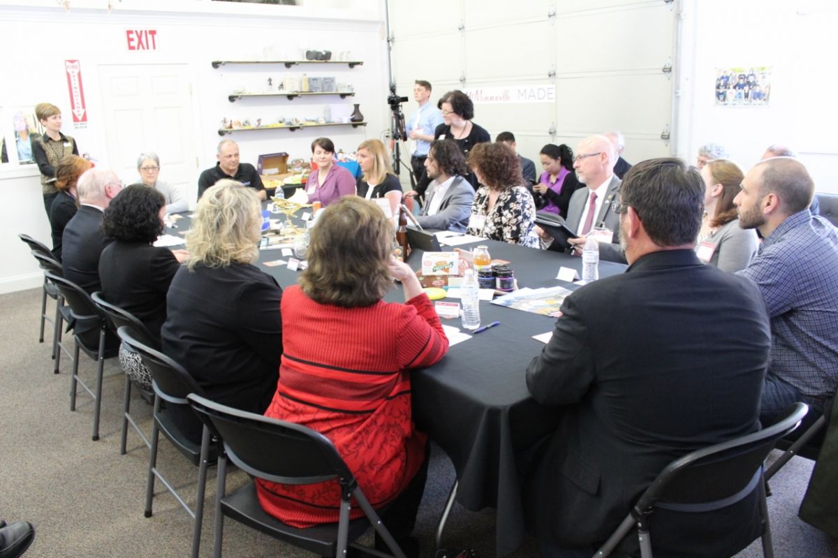 Business and Community Leaders have a roundtable discussion with elected officials.