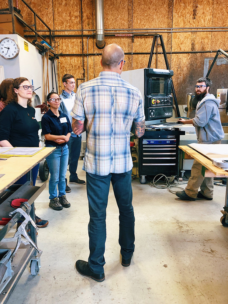 Interns tour Solid Form and learn about project management from Owner, Deven Paolo. 