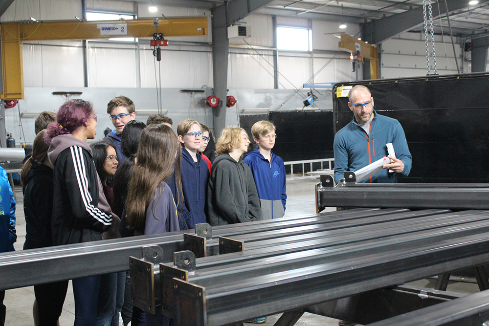 Students at Solid Form learned about their fabrication process