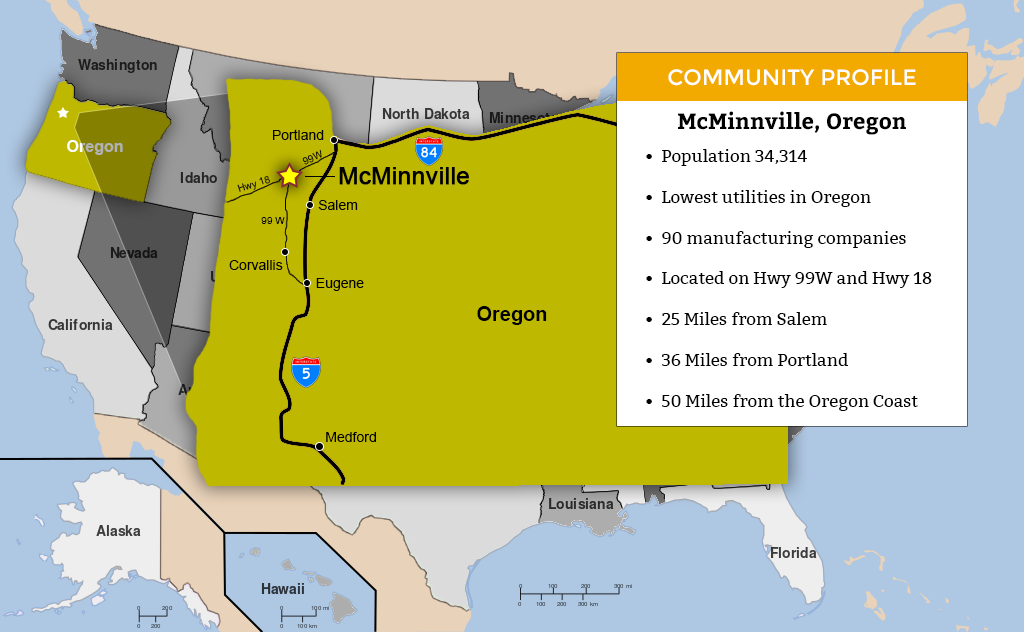 Where is McMinnville, Oregon?