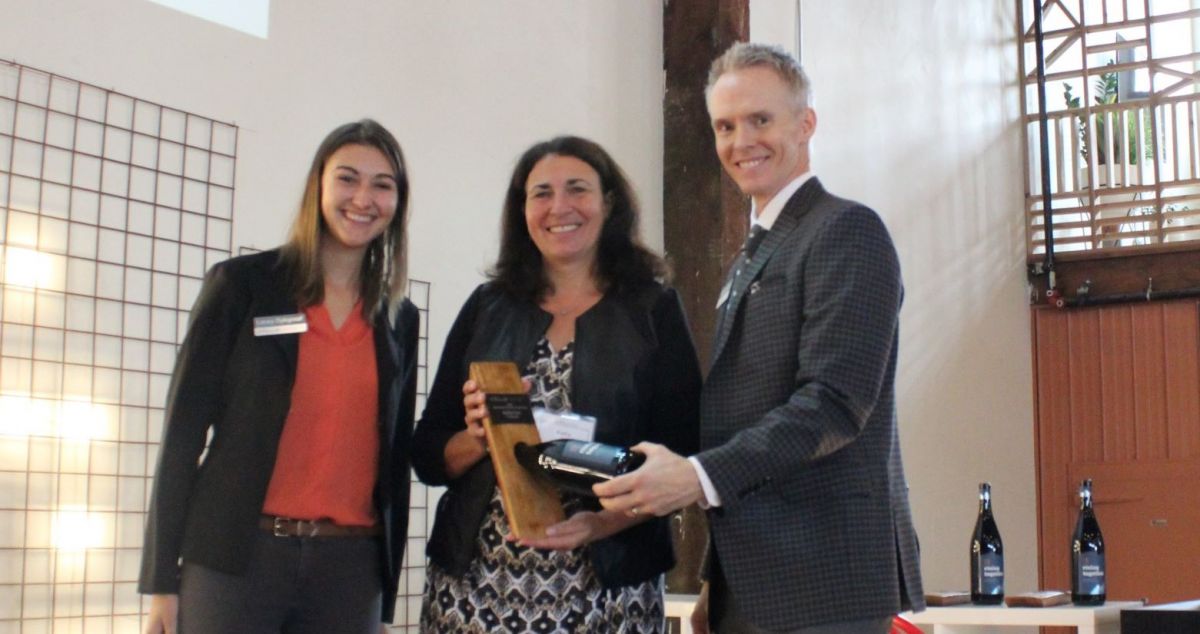 From left to right: MEDP Communications Manager Lacey Dykgraaf, OnlineNW CEO Kathy Tate, MEDP Executive Director Scott Cooper