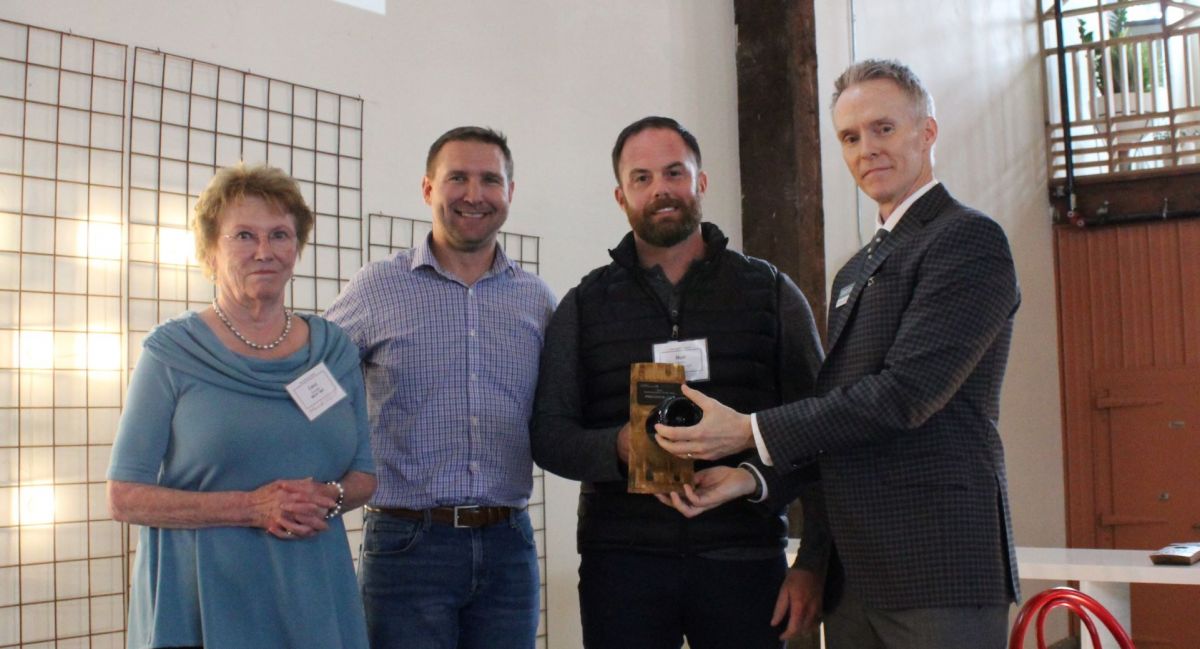 From left to right: MEDP Board Member Carol Granger, Precision CEO David Rath, Precision President Matt Parker, MEDP Executive Director Scott Cooper