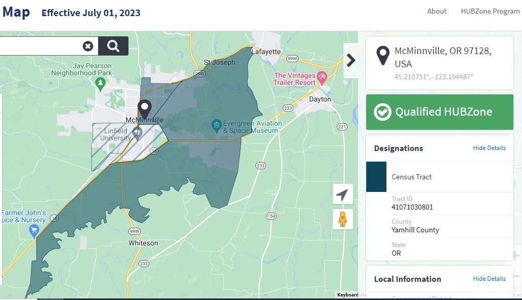 HUBZone map