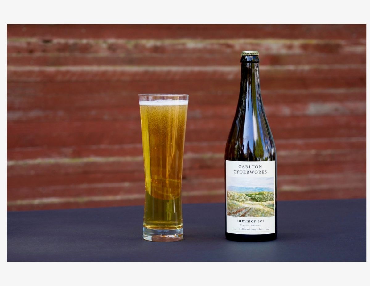 Carlton Cyderworks’ award-winning cider, Summer Set. Photo Courtesy of Carlton Cyderworks